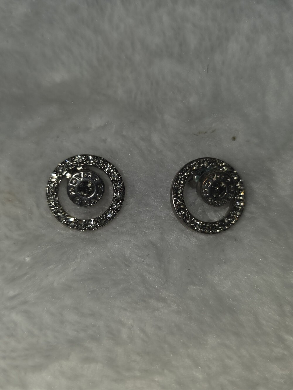 Coach Silver Crystal Circle Stud Earrings
